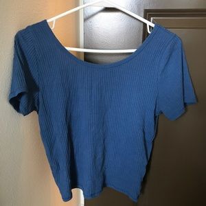 Navy Blue cotton Crop Top